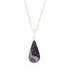 Derbyshire Blue John Reversible Pear Shape Pendant and Chain