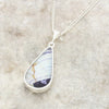 Derbyshire Blue John Reversible Pear Shape Pendant and Chain