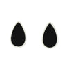 Whitby Jet Sterling Silver Small Pear Shape Stud Earrings