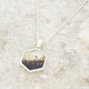 Derbyshire Blue John Hexagonal Shape Pendant and Chain