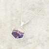 Derbyshire Blue John Hexagonal Shape Pendant and Chain