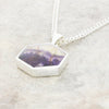 Derbyshire Blue John Hexagonal Shape Pendant and Chain