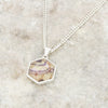 Derbyshire Blue John Hexagonal Shape Pendant and Chain