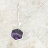 Derbyshire Blue John Hexagonal Shape Pendant and Chain