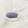 Derbyshire Blue John Hexagonal Shape Pendant and Chain
