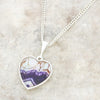 Derbyshire Blue John Sterling Silver Heart Pendant And Chain