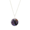 Derbyshire Blue John Silver Tree of Life Round Pendant And Chain