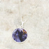 Derbyshire Blue John Silver Tree of Life Round Pendant And Chain