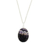 Derbyshire Blue John Silver Tree of Life Oval Pendant And Chain