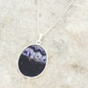 Derbyshire Blue John Silver Tree of Life Oval Pendant And Chain