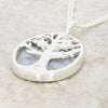 Derbyshire Blue John Silver Tree of Life Oval Pendant And Chain