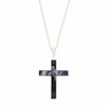 Derbyshire Blue John Sterling Silver Cross Pendant And Chain