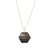 Derbyshire Blue John Reversible Hexagonal Shape Pendant and Chain