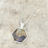 Derbyshire Blue John Reversible Hexagonal Shape Pendant and Chain