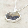 Derbyshire Blue John Reversible Hexagonal Shape Pendant and Chain