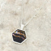 Derbyshire Blue John Reversible Hexagonal Shape Pendant and Chain