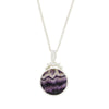 Derbyshire Blue John Reversible Round Pendant and Chain
