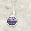 Derbyshire Blue John Reversible Round Pendant and Chain