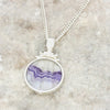 Derbyshire Blue John Reversible Round Pendant and Chain