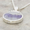 Derbyshire Blue John Reversible Round Pendant and Chain
