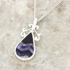 Derbyshire Blue John Reversible Pear Shape Pendant and Chain