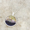 Derbyshire Blue John Reversible Round Pendant and Chain
