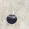 Derbyshire Blue John Reversible Round Pendant and Chain
