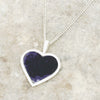 Derbyshire Blue John Large Heart Pendant And Chain