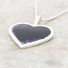 Derbyshire Blue John Large Heart Pendant And Chain