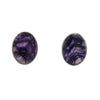 Derbyshire Blue John Sterling Silver Small Oval Stud Earrings
