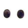 Derbyshire Blue John Sterling Silver Small Oval Stud Earrings