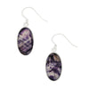 Derbyshire Blue John Sterling Silver Oval Drop Earrings