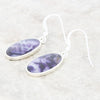 Derbyshire Blue John Sterling Silver Oval Drop Earrings