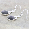 Derbyshire Blue John Sterling Silver Oval Drop Earrings