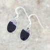 Derbyshire Blue John Sterling Silver Oval Drop Earrings