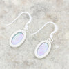 Derbyshire Blue John Sterling Silver Oval Drop Earrings