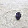 Derbyshire Blue John Sterling Silver Oval Bangle | H&H Jewellers