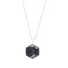 Derbyshire Blue John Small Hexagonal Sterling Silver Pendant and Chain