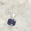 Derbyshire Blue John Small Hexagonal Sterling Silver Pendant and Chain