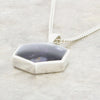 Derbyshire Blue John Small Hexagonal Sterling Silver Pendant and Chain