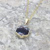 9ct Gold Blue John and Whitby Jet Reversible Hexagonal Pendant | H&H