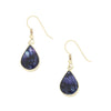 Derbyshire Blue John and Jet 9ct Yellow Gold Pear Reversible Drop Earrings