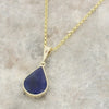 Derbyshire Blue John and Sodalite 9ct Yellow Gold Pendant and Gold Plated Chain