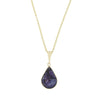Derbyshire Blue John and Jet 9ct Yellow Gold Pendant and Gold Plated Chain