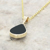 Derbyshire Blue John and Jet 9ct Yellow Gold Pendant and Gold Plated Chain