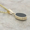 Derbyshire Blue John and Jet 9ct Yellow Gold Pendant and Gold Plated Chain