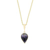 Derbyshire Blue John and Jet 9ct Yellow Gold Pendant and Gold Plated Chain