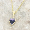 Derbyshire Blue John and Jet 9ct Yellow Gold Pendant and Gold Plated Chain
