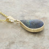 Derbyshire Blue John and Labradorite 9ct Yellow Gold Pendant and Gold Plated Chain