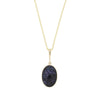 Derbyshire Blue John and Jet 9ct Yellow Gold Pendant and Gold Plated Chain